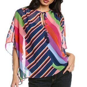 Trina Turk "Araby Cove" Geometric-Print Overlay 2-PC Top, Multi - XSmall/Small